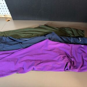 Purple, Black, and Green Kids Leggings